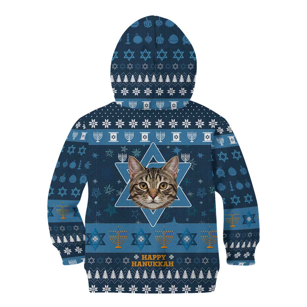 Happy Hanukcat Christmas Design Kid Hoodie Xmas Holiday Patterns - Wonder Print Shop