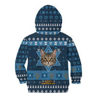 Happy Hanukcat Christmas Design Kid Hoodie Xmas Holiday Patterns - Wonder Print Shop