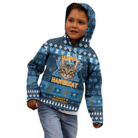 Happy Hanukcat Christmas Design Kid Hoodie Xmas Holiday Patterns - Wonder Print Shop