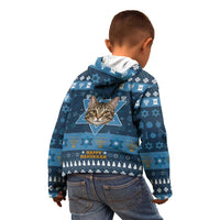 Happy Hanukcat Christmas Design Kid Hoodie Xmas Holiday Patterns - Wonder Print Shop