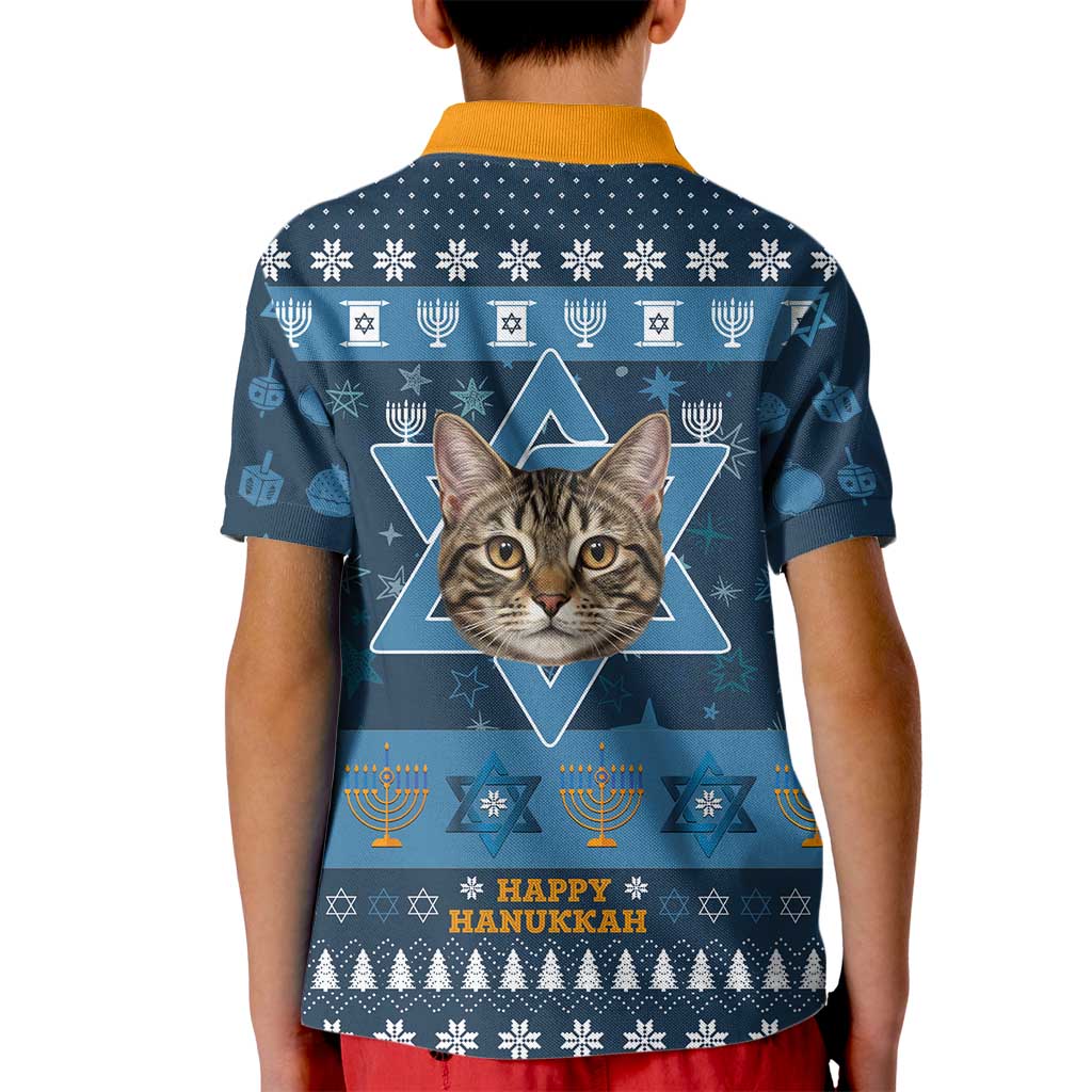 Happy Hanukcat Christmas Design Kid Polo Shirt Xmas Holiday Patterns - Wonder Print Shop