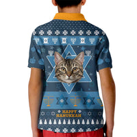 Happy Hanukcat Christmas Design Kid Polo Shirt Xmas Holiday Patterns - Wonder Print Shop