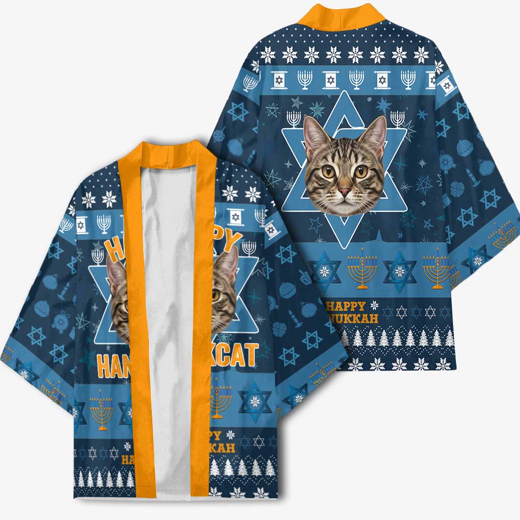 Happy Hanukcat Christmas Design Kimono Xmas Holiday Patterns - Wonder Print Shop