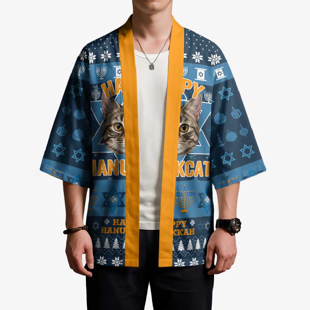 Happy Hanukcat Christmas Design Kimono Xmas Holiday Patterns - Wonder Print Shop
