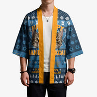 Happy Hanukcat Christmas Design Kimono Xmas Holiday Patterns - Wonder Print Shop