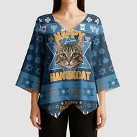 Happy Hanukcat Christmas Design Kimono Sleeve Blouse Xmas Holiday Patterns - Wonder Print Shop