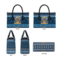 Happy Hanukcat Christmas Design Leather Bag Xmas Holiday Patterns - Wonder Print Shop