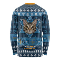 Happy Hanukcat Christmas Design Long Sleeve Shirt Xmas Holiday Patterns - Wonder Print Shop