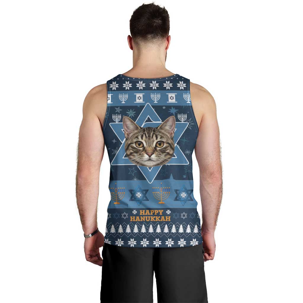 Happy Hanukcat Christmas Design Men Tank Top Xmas Holiday Patterns - Wonder Print Shop