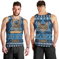 Happy Hanukcat Christmas Design Men Tank Top Xmas Holiday Patterns - Wonder Print Shop