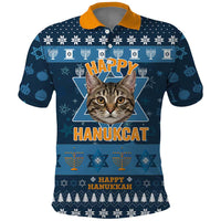 Happy Hanukcat Christmas Design Polo Shirt Xmas Holiday Patterns - Wonder Print Shop