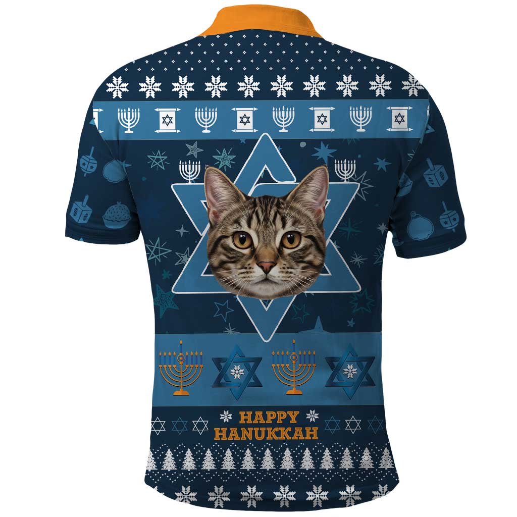 Happy Hanukcat Christmas Design Polo Shirt Xmas Holiday Patterns - Wonder Print Shop