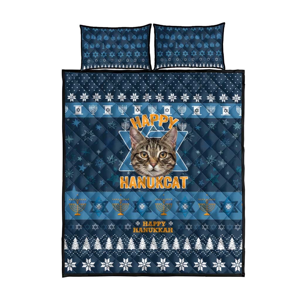 Happy Hanukcat Christmas Design Quilt Bed Set Xmas Holiday Patterns - Wonder Print Shop