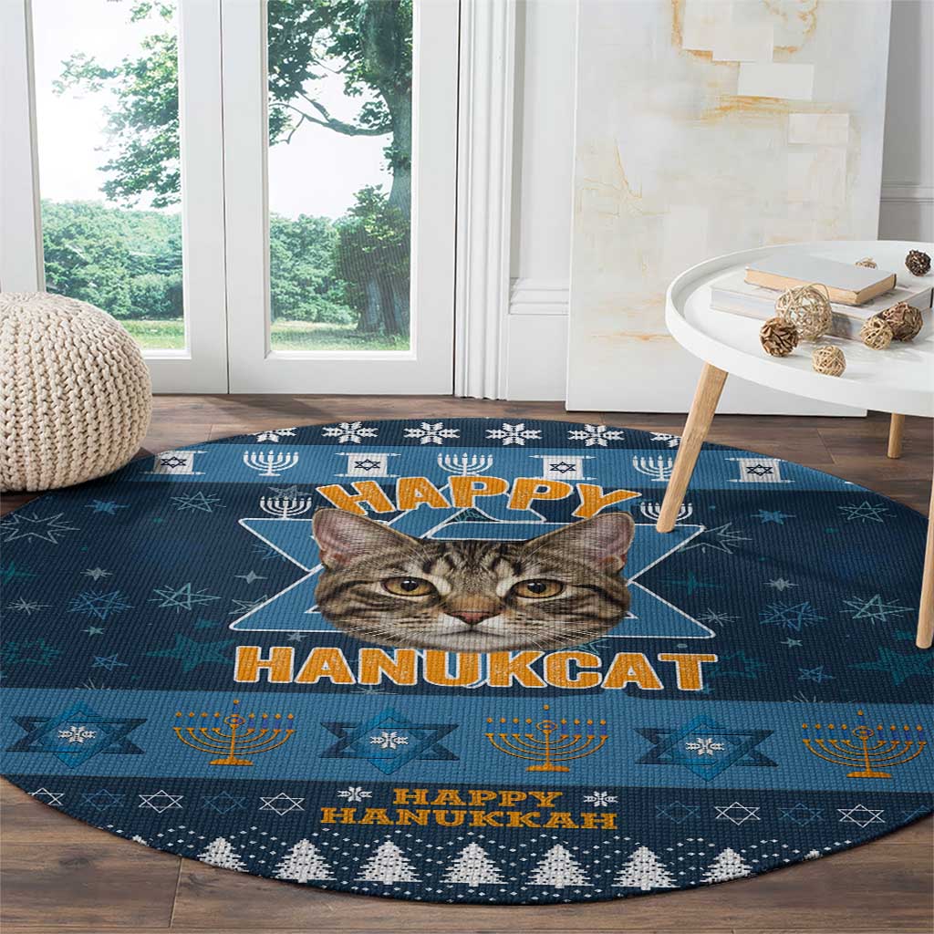 Happy Hanukcat Christmas Design Round Carpet Xmas Holiday Patterns - Wonder Print Shop