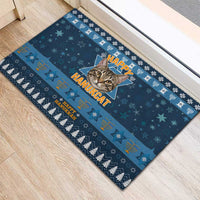 Happy Hanukcat Christmas Design Rubber Doormat Xmas Holiday Patterns - Wonder Print Shop
