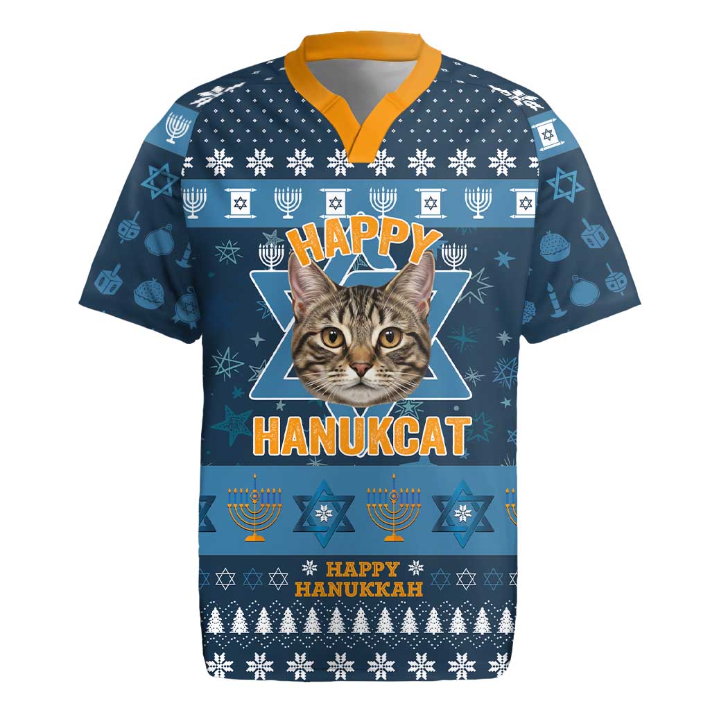 Happy Hanukcat Christmas Design Rugby Jersey Xmas Holiday Patterns - Wonder Print Shop