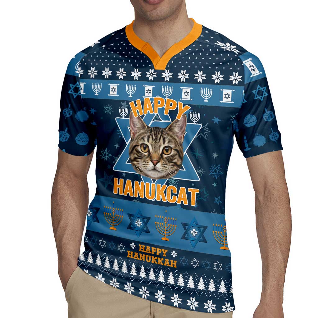 Happy Hanukcat Christmas Design Rugby Jersey Xmas Holiday Patterns - Wonder Print Shop