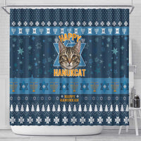 Happy Hanukcat Christmas Design Shower Curtain Xmas Holiday Patterns - Wonder Print Shop