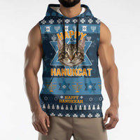 Happy Hanukcat Christmas Design Sleeveless Hoodie Xmas Holiday Patterns - Wonder Print Shop