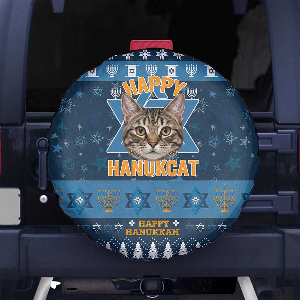 Happy Hanukcat Christmas Design Spare Tire Cover Xmas Holiday Patterns - Wonder Print Shop