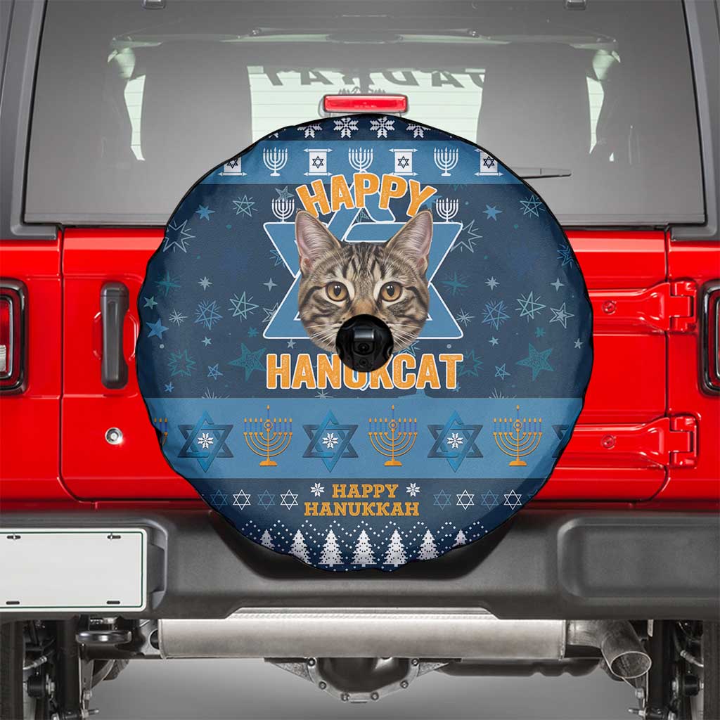 Happy Hanukcat Christmas Design Spare Tire Cover Xmas Holiday Patterns - Wonder Print Shop