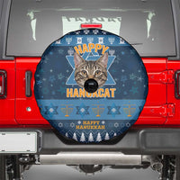 Happy Hanukcat Christmas Design Spare Tire Cover Xmas Holiday Patterns - Wonder Print Shop