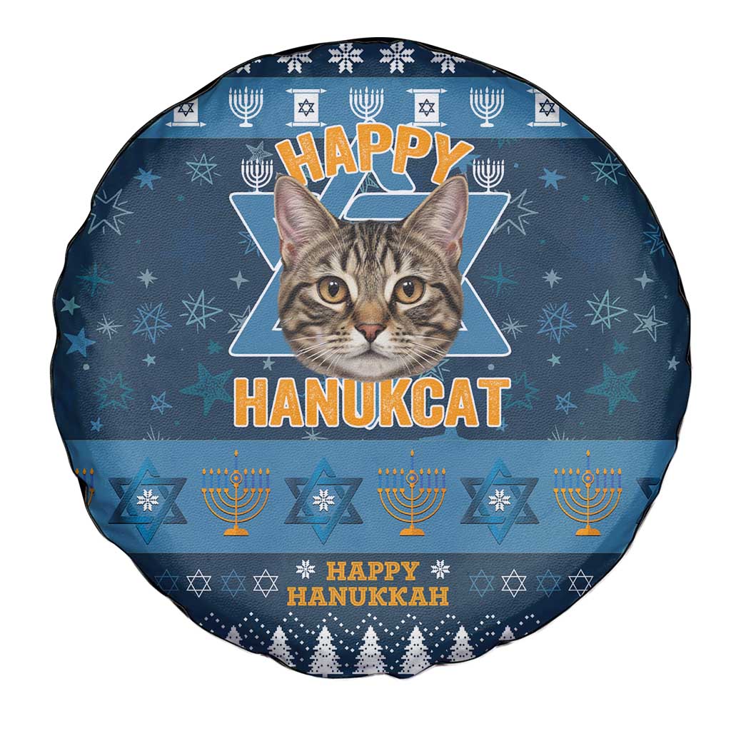 Happy Hanukcat Christmas Design Spare Tire Cover Xmas Holiday Patterns - Wonder Print Shop