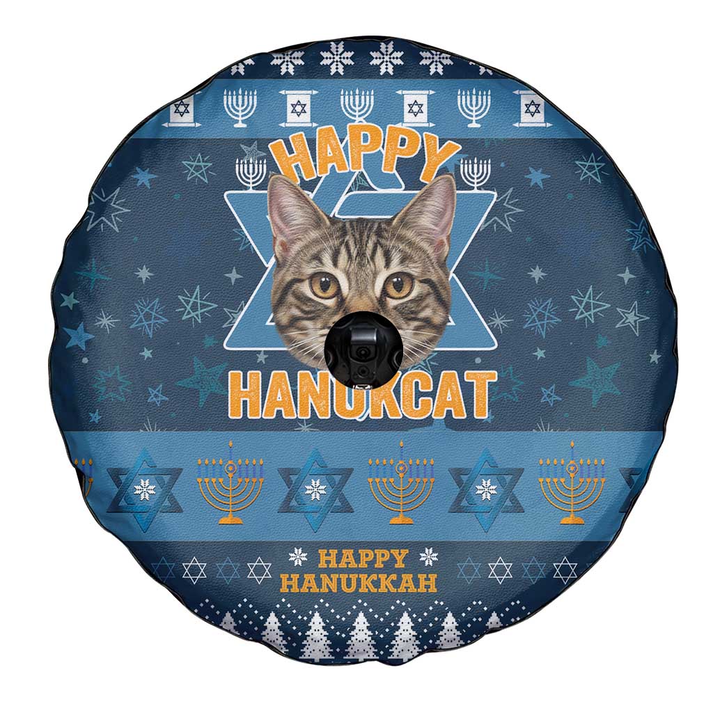 Happy Hanukcat Christmas Design Spare Tire Cover Xmas Holiday Patterns - Wonder Print Shop