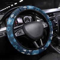 Happy Hanukcat Christmas Design Steering Wheel Cover Xmas Holiday Patterns - Wonder Print Shop