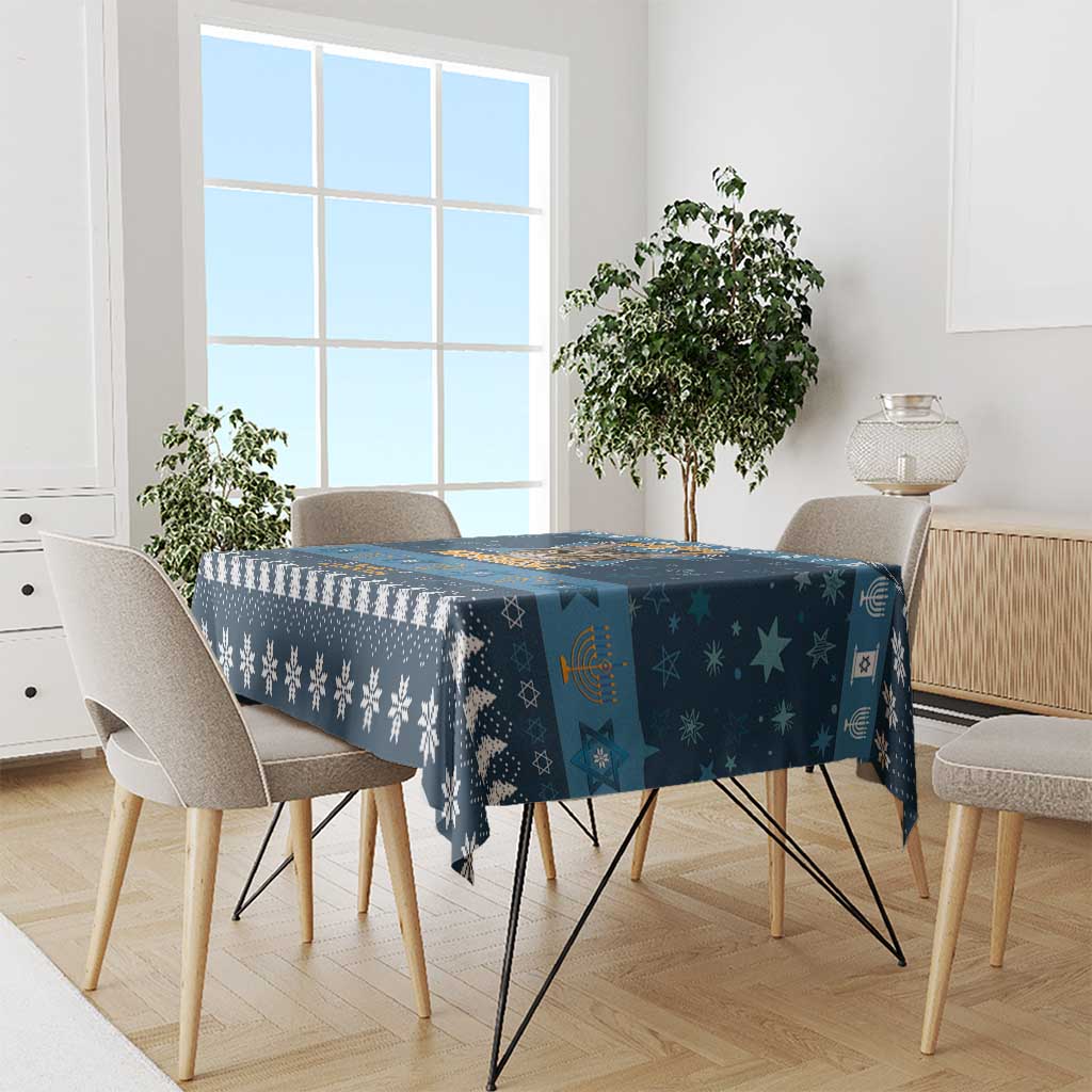 Happy Hanukcat Christmas Design Tablecloth Xmas Holiday Patterns - Wonder Print Shop