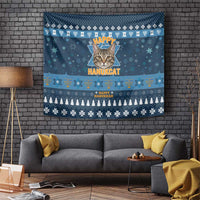 Happy Hanukcat Christmas Design Tapestry Xmas Holiday Patterns - Wonder Print Shop