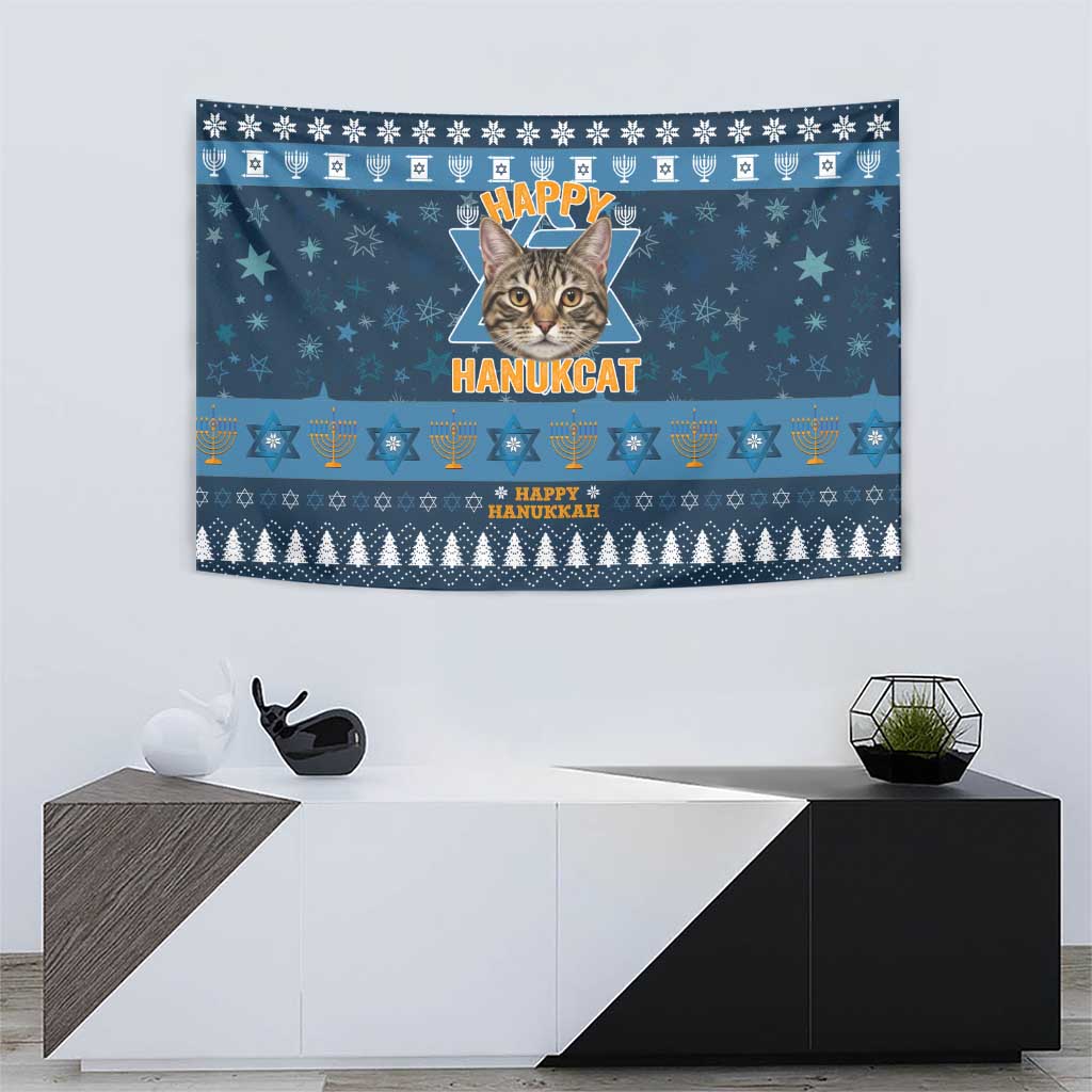 Happy Hanukcat Christmas Design Tapestry Xmas Holiday Patterns - Wonder Print Shop
