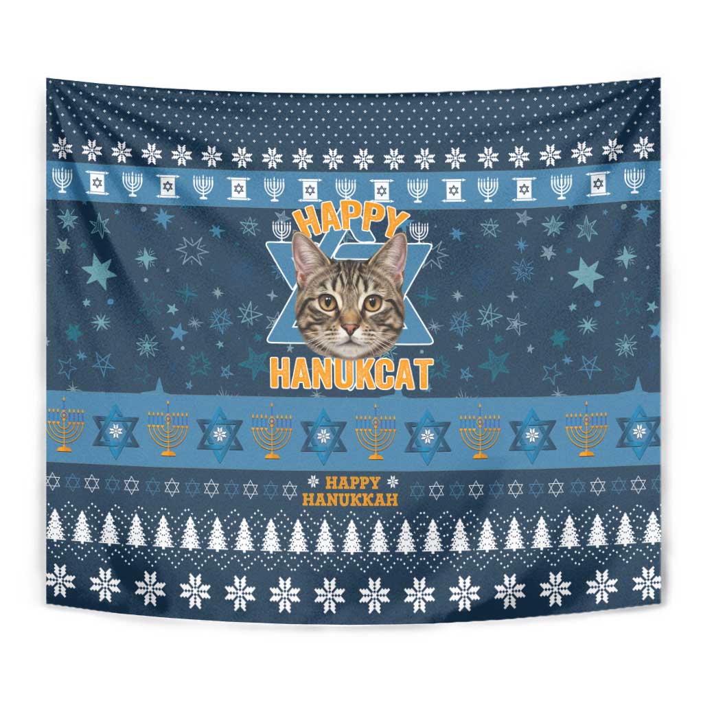 Happy Hanukcat Christmas Design Tapestry Xmas Holiday Patterns - Wonder Print Shop