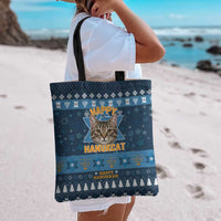 Happy Hanukcat Christmas Design Tote Bag Xmas Holiday Patterns - Wonder Print Shop
