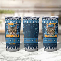 Happy Hanukcat Christmas Design Tumbler Cup Xmas Holiday Patterns - Wonder Print Shop