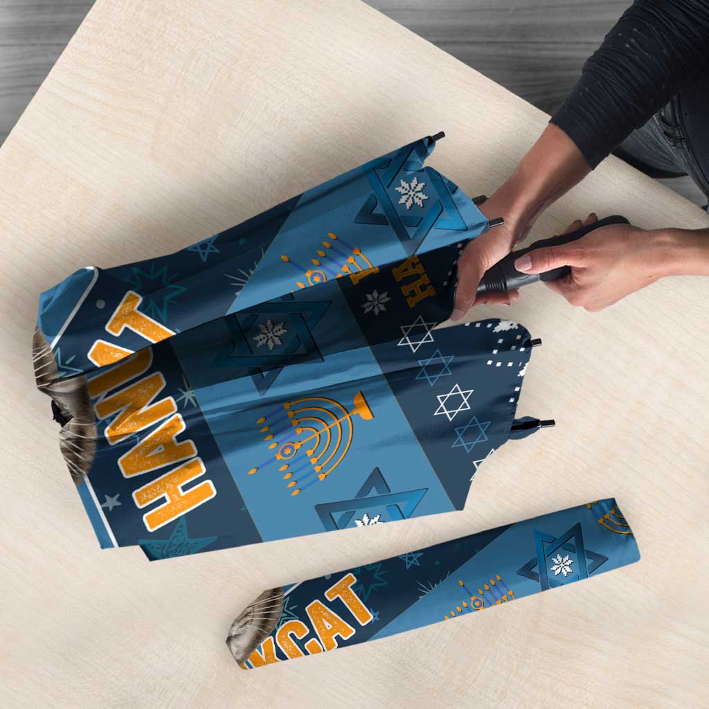 Happy Hanukcat Christmas Design Umbrella Xmas Holiday Patterns - Wonder Print Shop