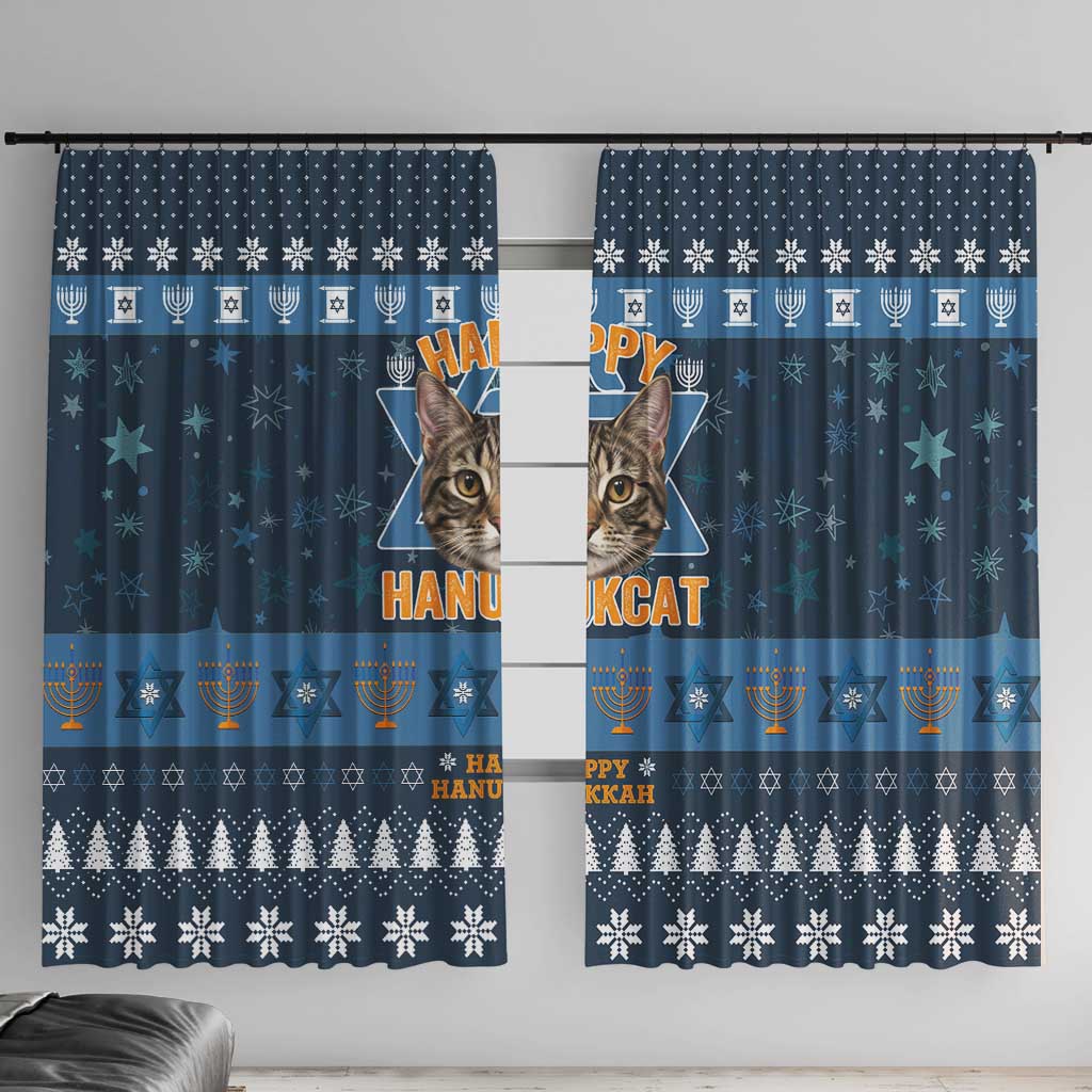 Happy Hanukcat Christmas Design Window Curtain Xmas Holiday Patterns - Wonder Print Shop