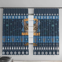 Happy Hanukcat Christmas Design Window Curtain Xmas Holiday Patterns - Wonder Print Shop