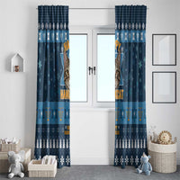 Happy Hanukcat Christmas Design Window Curtain Xmas Holiday Patterns - Wonder Print Shop
