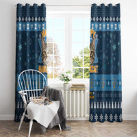 Happy Hanukcat Christmas Design Window Curtain Xmas Holiday Patterns - Wonder Print Shop
