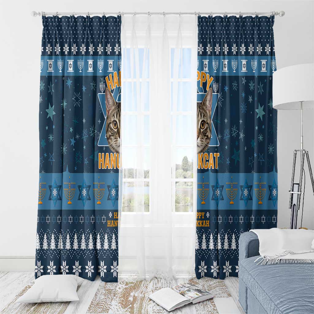 Happy Hanukcat Christmas Design Window Curtain Xmas Holiday Patterns - Wonder Print Shop