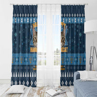 Happy Hanukcat Christmas Design Window Curtain Xmas Holiday Patterns - Wonder Print Shop
