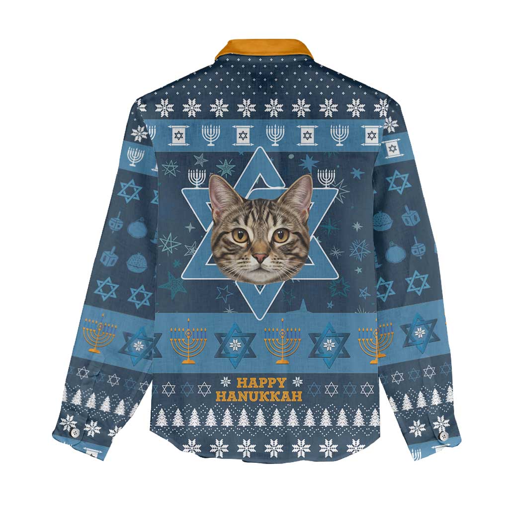 Happy Hanukcat Christmas Design Women Casual Shirt Xmas Holiday Patterns - Wonder Print Shop