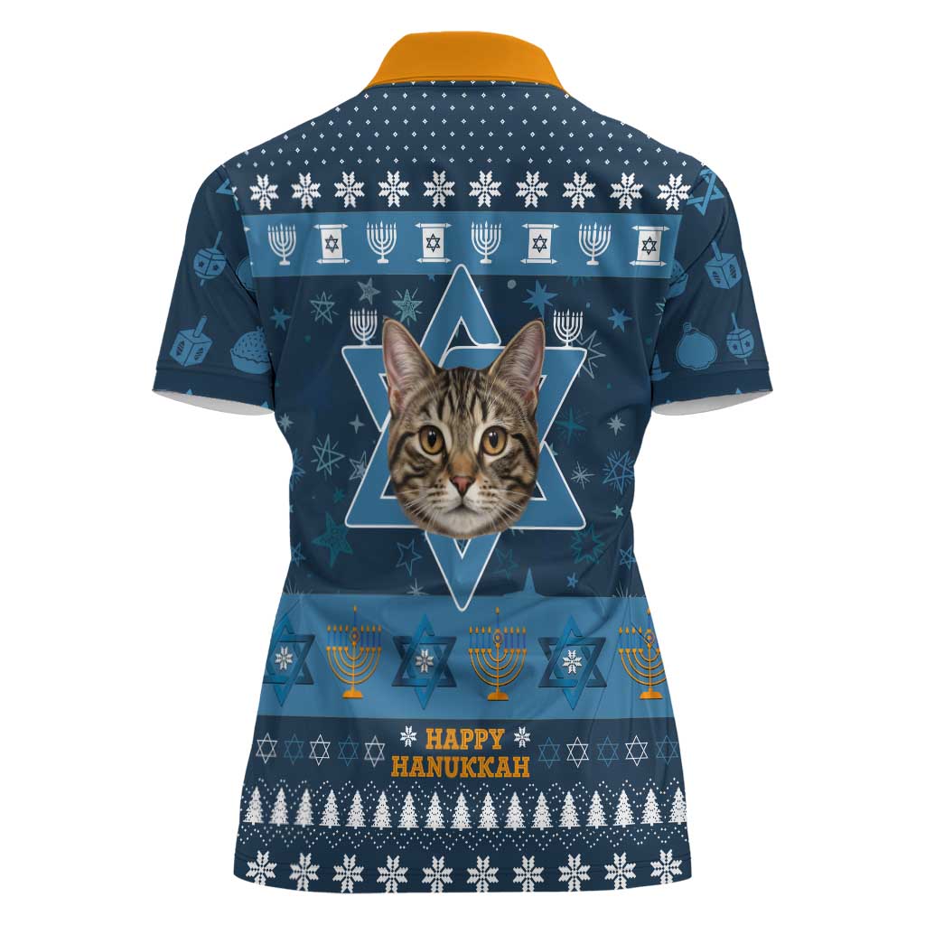 Happy Hanukcat Christmas Design Women Polo Shirt Xmas Holiday Patterns - Wonder Print Shop