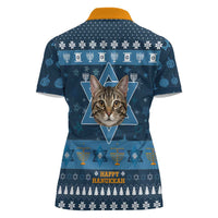Happy Hanukcat Christmas Design Women Polo Shirt Xmas Holiday Patterns - Wonder Print Shop