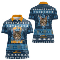 Happy Hanukcat Christmas Design Women Polo Shirt Xmas Holiday Patterns - Wonder Print Shop