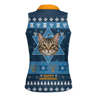 Happy Hanukcat Christmas Design Women Sleeveless Polo Shirt Xmas Holiday Patterns - Wonder Print Shop