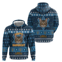 Happy Hanukcat Christmas Design Zip Hoodie Xmas Holiday Patterns - Wonder Print Shop