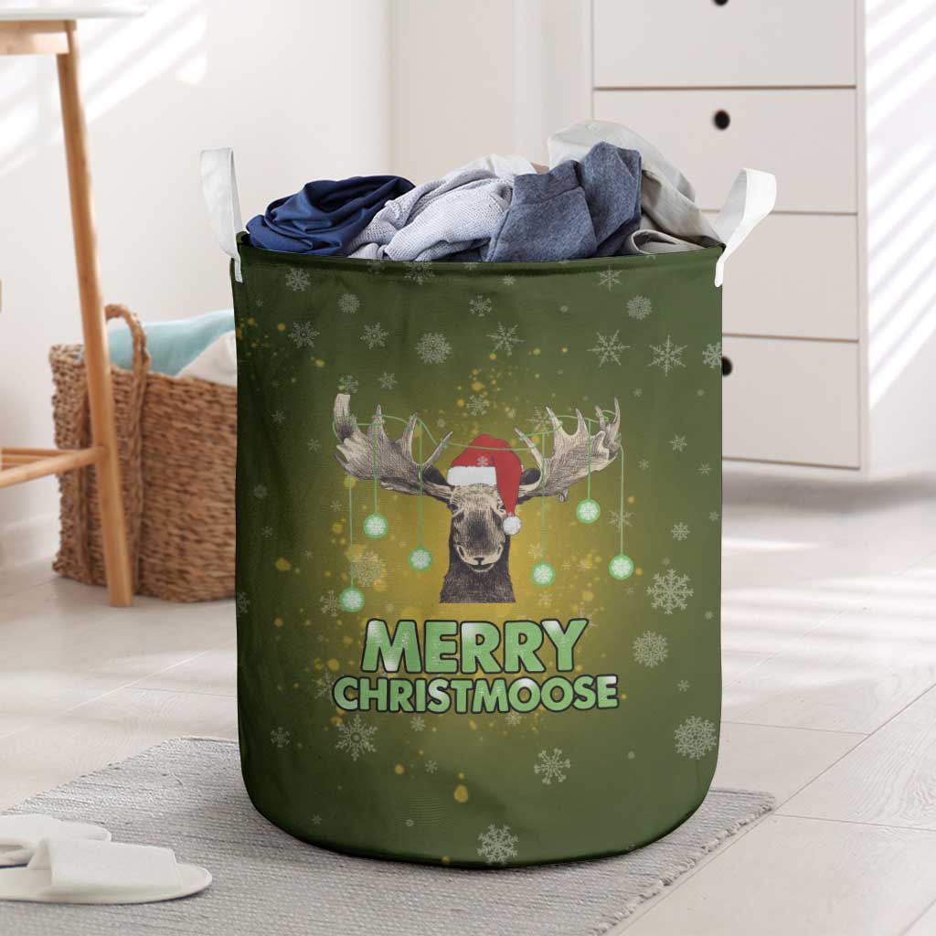 Merry ChristMoose Christmas Laundry Basket Xmas Holiday Patterns - Wonder Print Shop