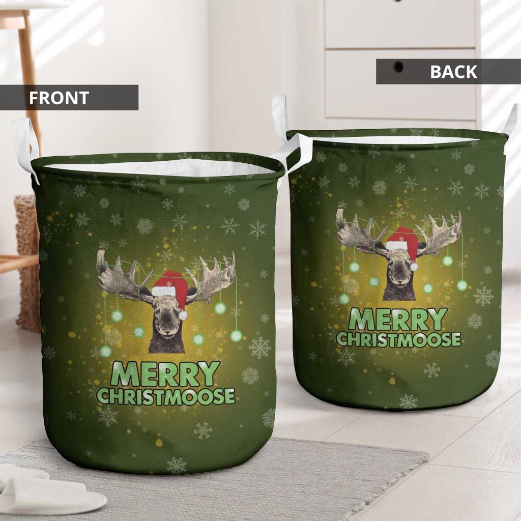 Merry ChristMoose Christmas Laundry Basket Xmas Holiday Patterns - Wonder Print Shop